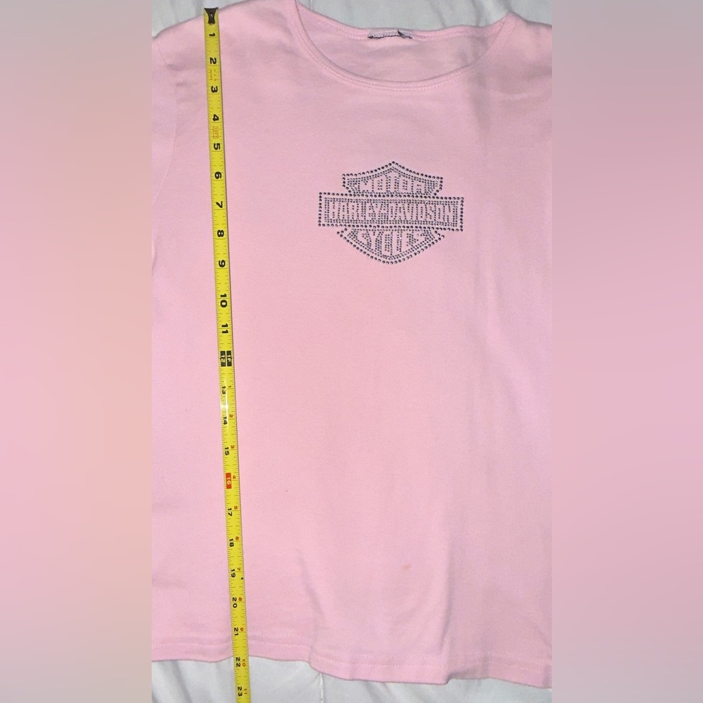 Harley-Davidson Pink T-Shirt with Silver Bling logo. - Picture 5 of 6